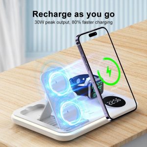 30W Wireless Charger Multifunctional - White - Image 9