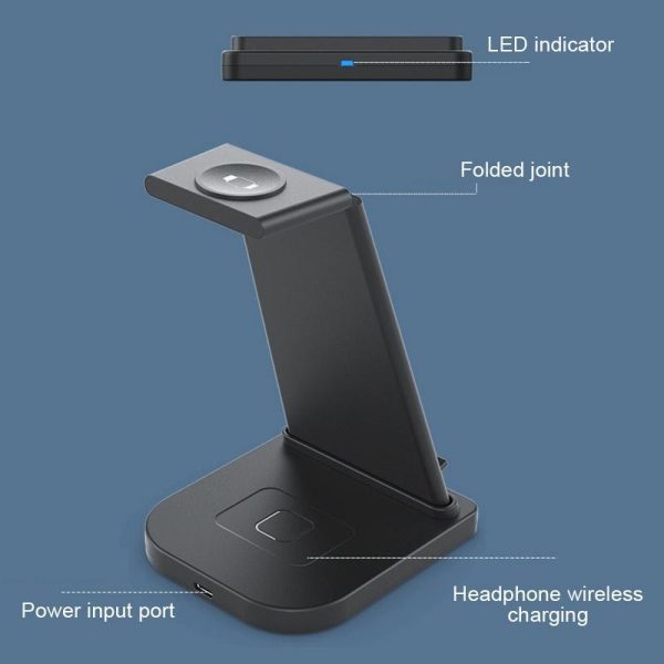 3 In 1 Foldable Charging Stand For Iphones Apple Watch And Airpods - White - Image 13