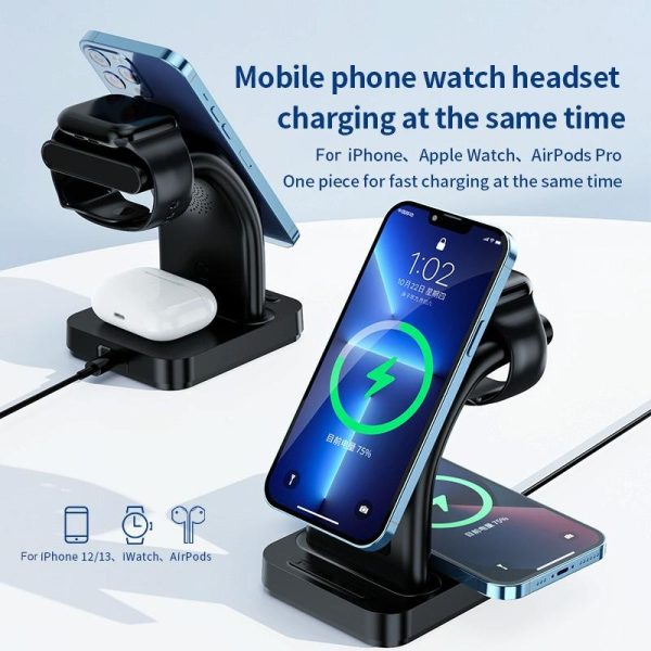 15W Magnetic Wireless Charger With Clock - White - Image 9