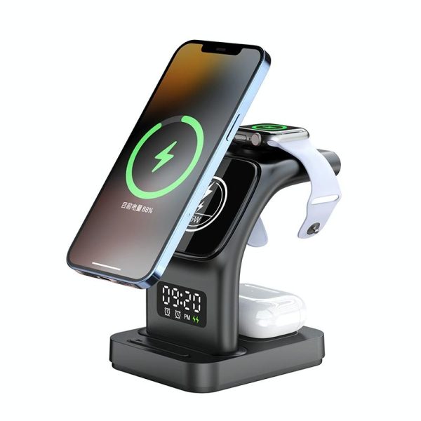 15W Magnetic Wireless Charger With Clock - White - Image 11