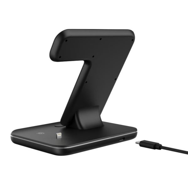 3 In 1 Magnetic Wireless Charger With Touch Ring Light - White - Image 10