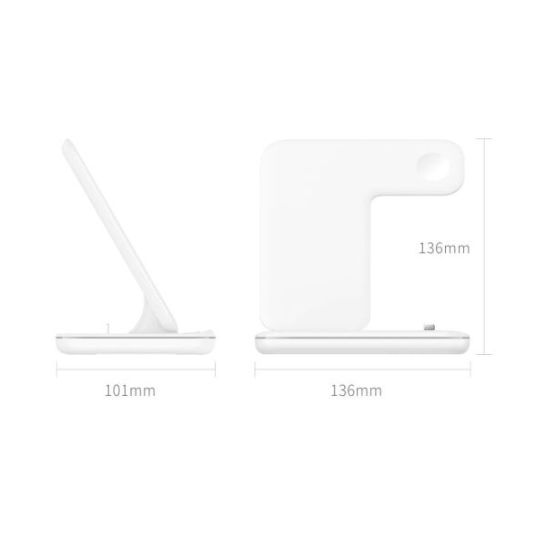 3 In 1 Magnetic Wireless Charger With Touch Ring Light - White - Image 14