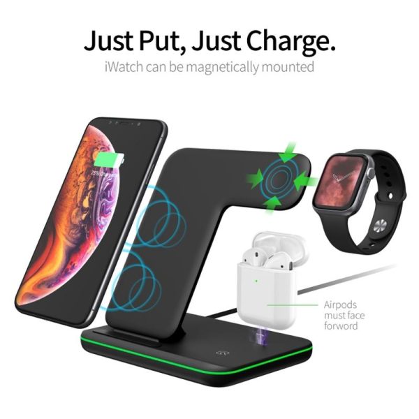 3 In 1 Magnetic Wireless Charger With Touch Ring Light - White - Image 15