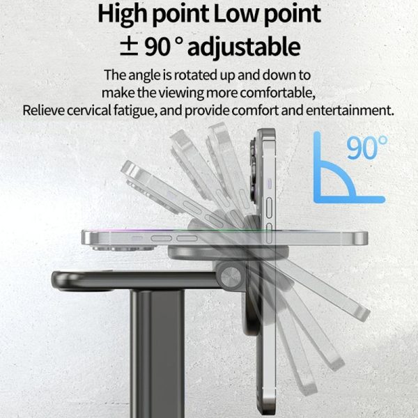 3 In 1 Magnetic Wireless Charger Stand 15W - White - Image 9
