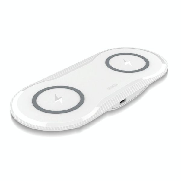 10W Dual Wireless Fast Charger For Qi Phones - White - Image 2