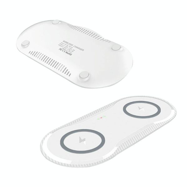 10W Dual Wireless Fast Charger For Qi Phones - White - Image 3