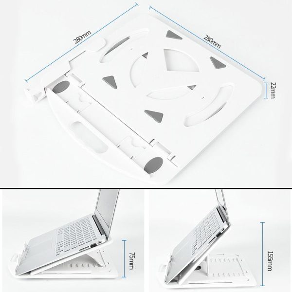 Enhanced Laptop Cooling Stand - Versatile and Efficient - White - Image 4