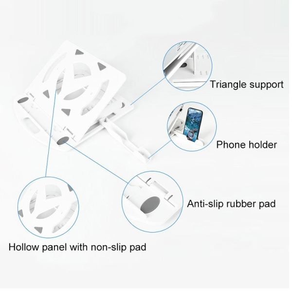 Enhanced Laptop Cooling Stand - Versatile and Efficient - White - Image 5