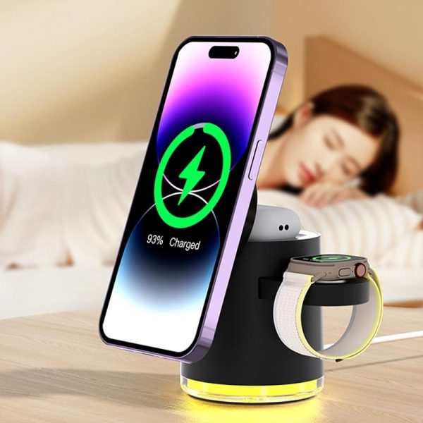 15W 4 In 1 Foldable Magnetic Wireless Charger - White - Image 2