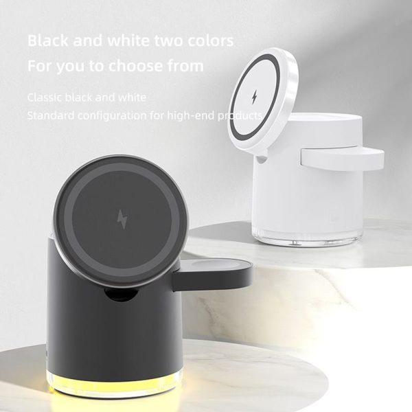 15W 4 In 1 Foldable Magnetic Wireless Charger - White - Image 3