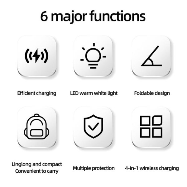 15W 4 In 1 Foldable Magnetic Wireless Charger - White - Image 7