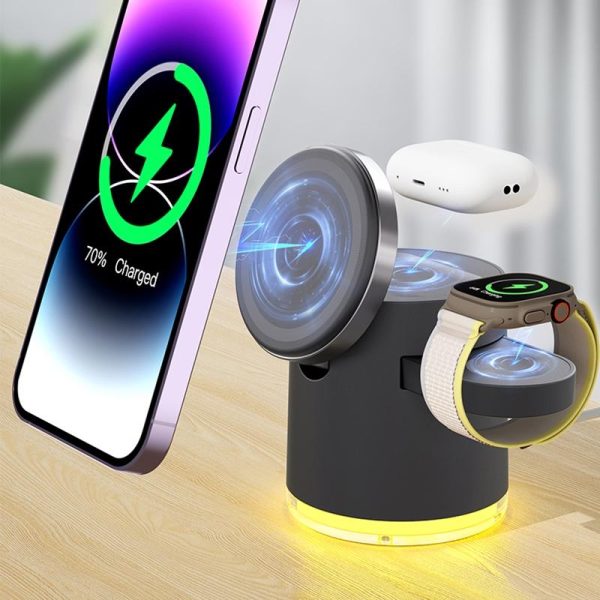 15W 4 In 1 Foldable Magnetic Wireless Charger - White - Image 8
