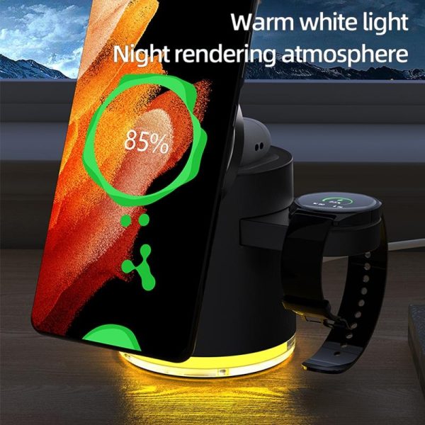 15W 4 In 1 Foldable Magnetic Wireless Charger - White - Image 9