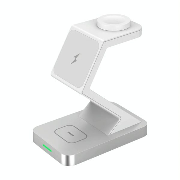 15W 3 In 1 Magnetic Wireless Charger For Iphone Watch Airpods - White - Image 3