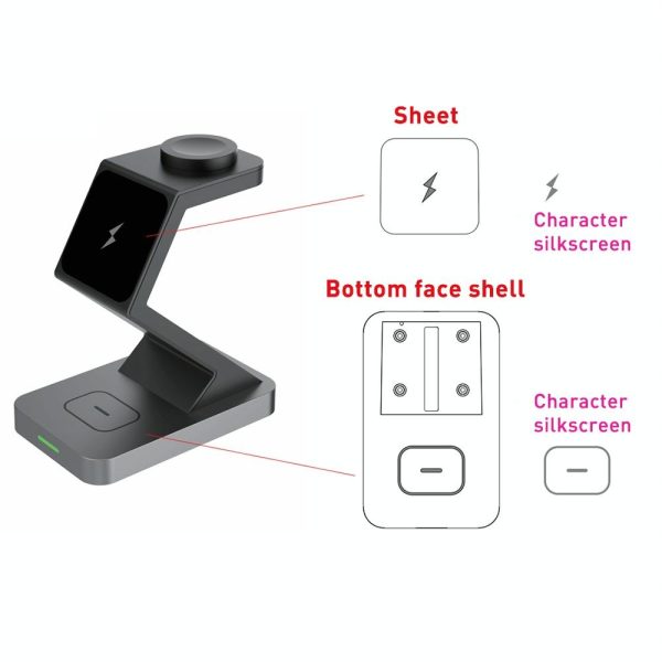 15W 3 In 1 Magnetic Wireless Charger For Iphone Watch Airpods - White - Image 5