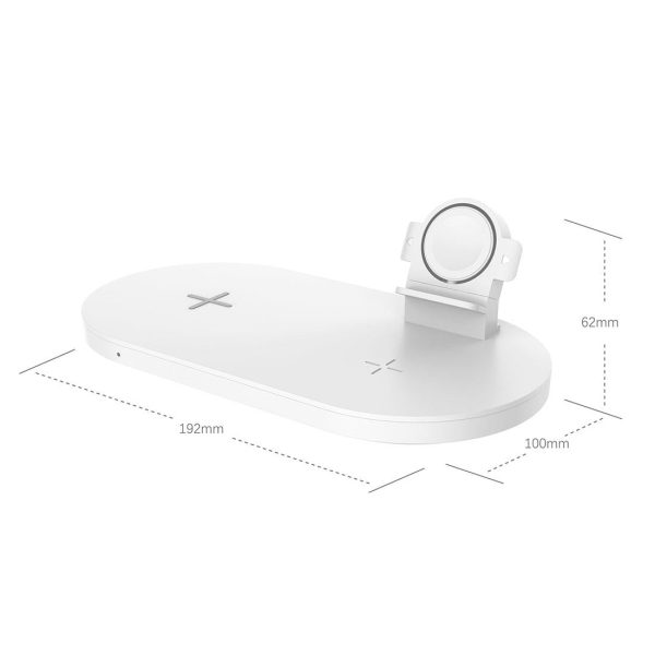 3 In 1 Wireless Charger For Phones Iwatch Airpods - White - Image 3