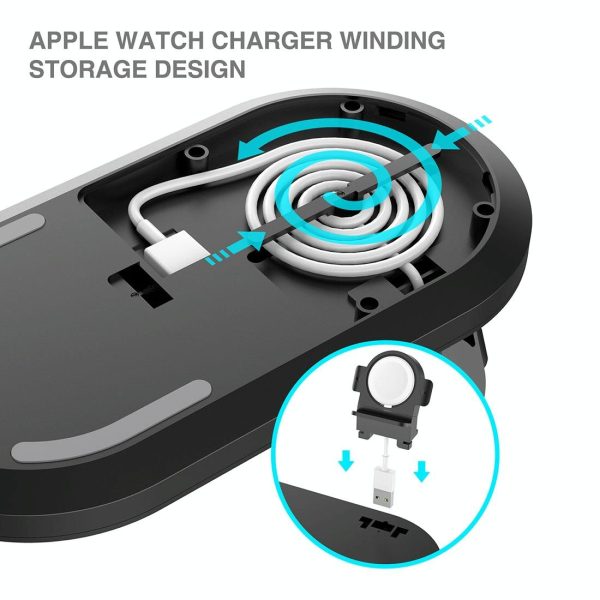 3 In 1 Wireless Charger For Phones Iwatch Airpods - White - Image 11