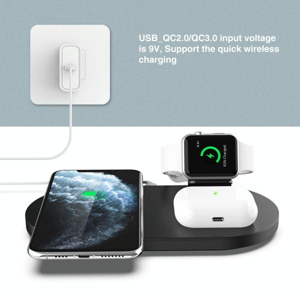 3 In 1 Wireless Charger For Phones Iwatch Airpods - White - Image 13