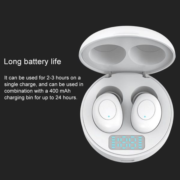 Wireless Earphones with Led Charging Box - J1 Tws - White - Image 5