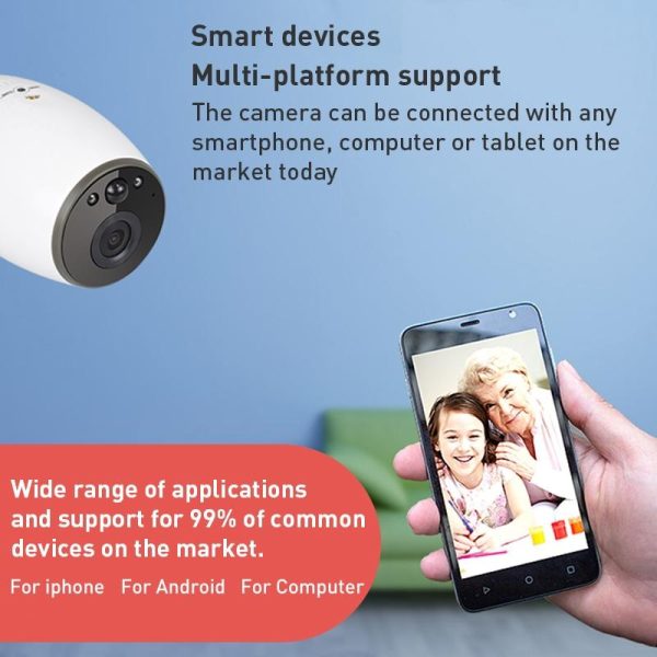 Wireless Smart Camera With Night Vision And Two-Way Audio - Magnet Mount - White - Image 11