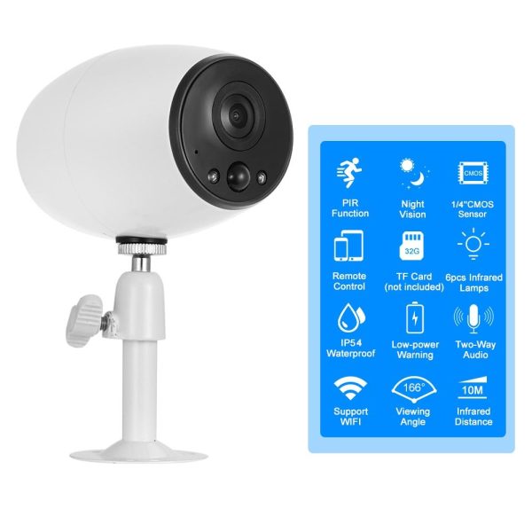 720P Wireless Wifi Camera With Two-Way Audio Night Vision Pir Detection And Ip54 Waterproofing - Image 12