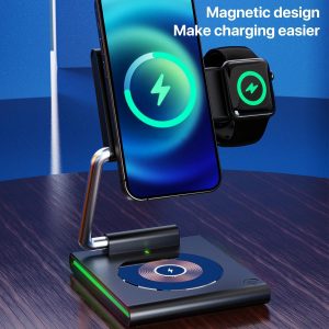 15W Foldable Magnetic Wireless Charger - White - Image 6