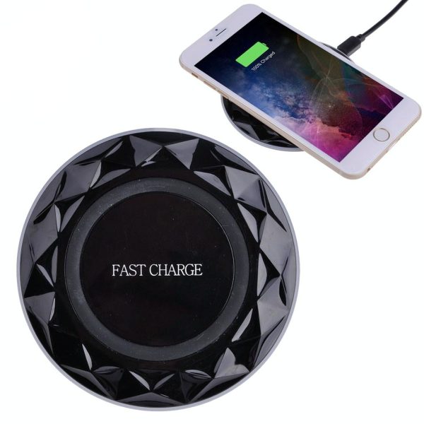 1M Fast Charging Wireless Charger Diamond Qi Standard - White - Image 2
