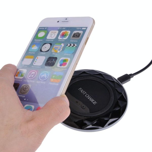 1M Fast Charging Wireless Charger Diamond Qi Standard - White - Image 7