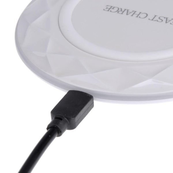 1M Fast Charging Wireless Charger Diamond Qi Standard - White - Image 14
