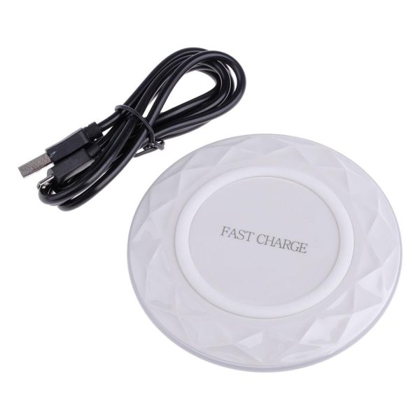 1M Fast Charging Wireless Charger Diamond Qi Standard - White - Image 15