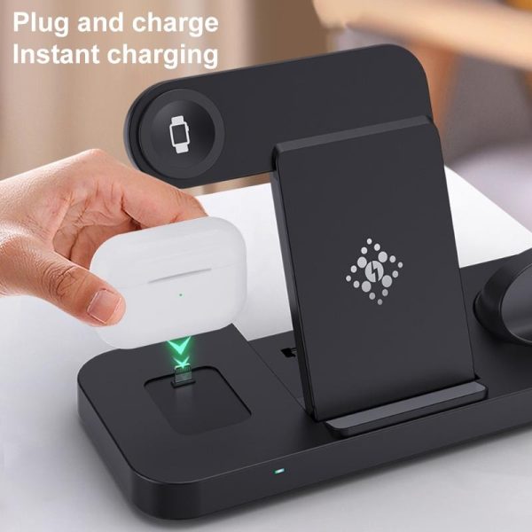 6 In 1 Foldable Vertical Wireless Charger - White - Image 7