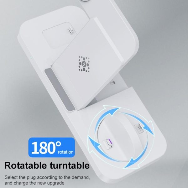 6 In 1 Foldable Vertical Wireless Charger - White - Image 8