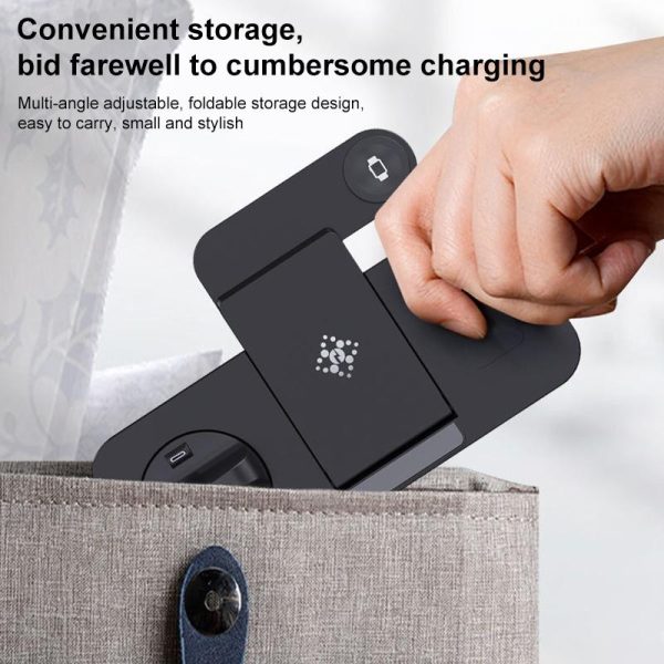 6 In 1 Foldable Vertical Wireless Charger - White - Image 10