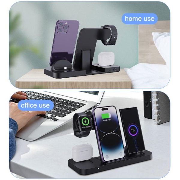 6 In 1 Foldable Vertical Wireless Charger - White - Image 11