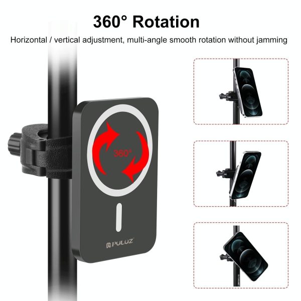 15W Magnetic Wireless Charger With Vlogging Phone Clamp - White - Image 7