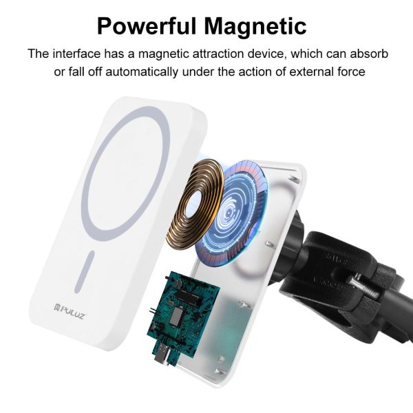 15W Magnetic Wireless Charger With Vlogging Phone Clamp - White - Image 13
