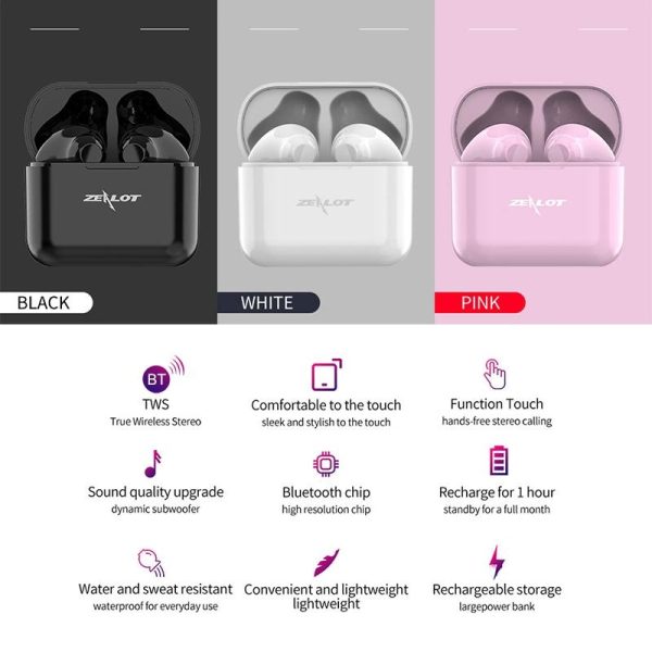 Wireless Bluetooth 5.0 Earbuds with Charging Case - T3 Tws - White - Image 7