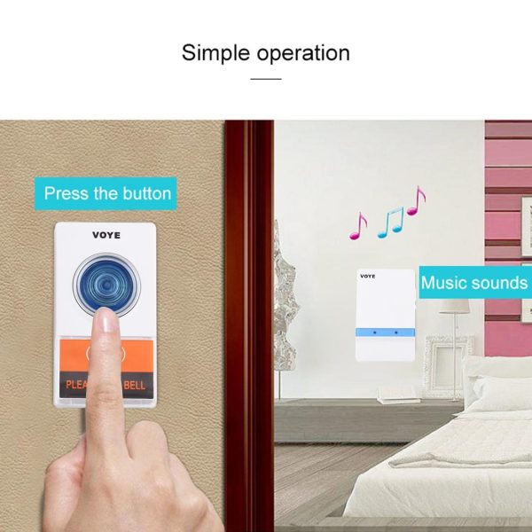 Home Music Remote Control Wireless Doorbell With 38 Polyphony Sounds White - Image 12