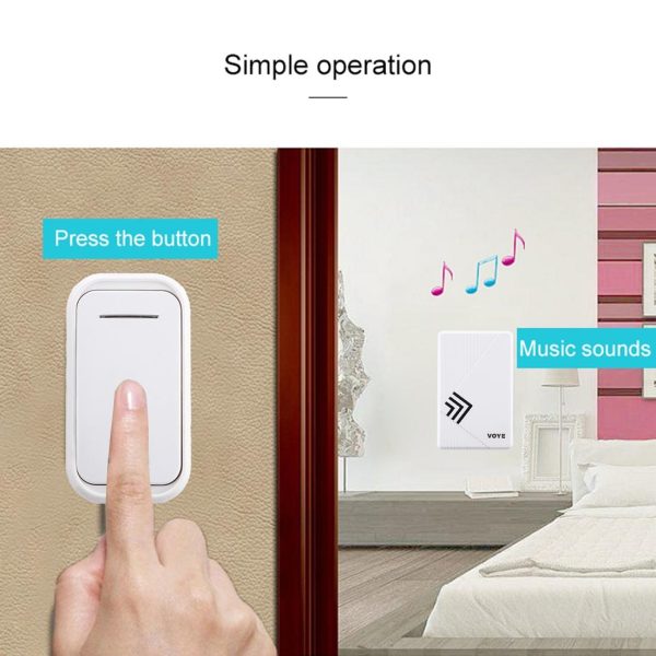 Home Music Remote Control Wireless Doorbell With 38 Polyphony Sounds White - Image 11