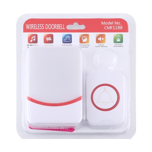 Wireless Doorbell With 38 Ringtones & Flashing Lights - Home Music Remote Control - Image 10