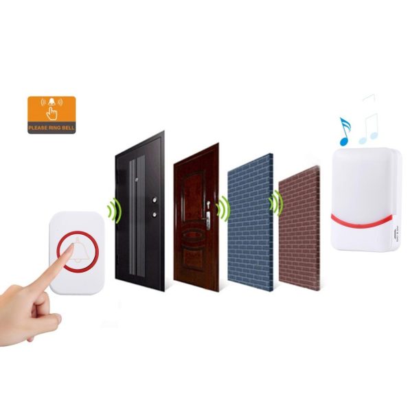 Wireless Doorbell With 38 Ringtones & Flashing Lights - Home Music Remote Control - Image 12