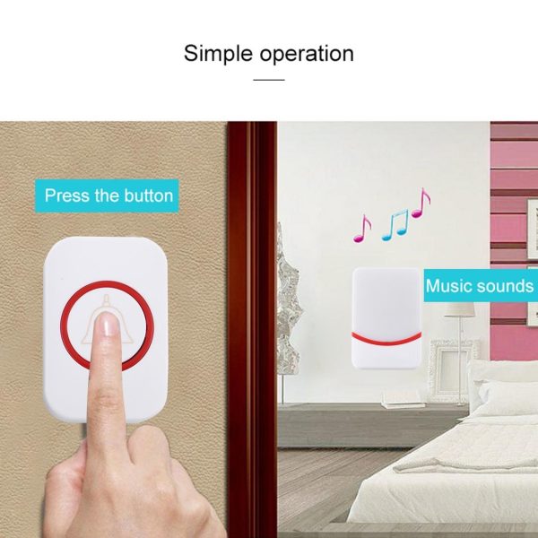 Wireless Doorbell With 38 Ringtones & Flashing Lights - Home Music Remote Control - Image 14