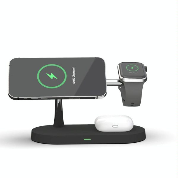 15W 5 In 1 Magnetic Wireless Charger For Iphone 12 & Apple Watch & Airpods - White - Image 2
