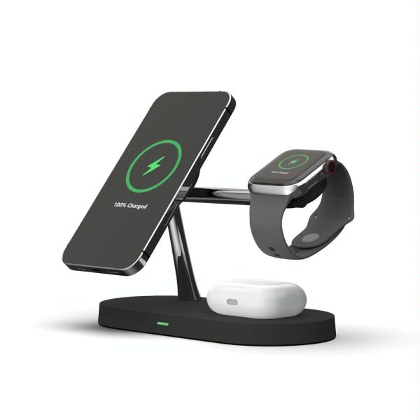 15W 5 In 1 Magnetic Wireless Charger For Iphone 12 & Apple Watch & Airpods - White - Image 3
