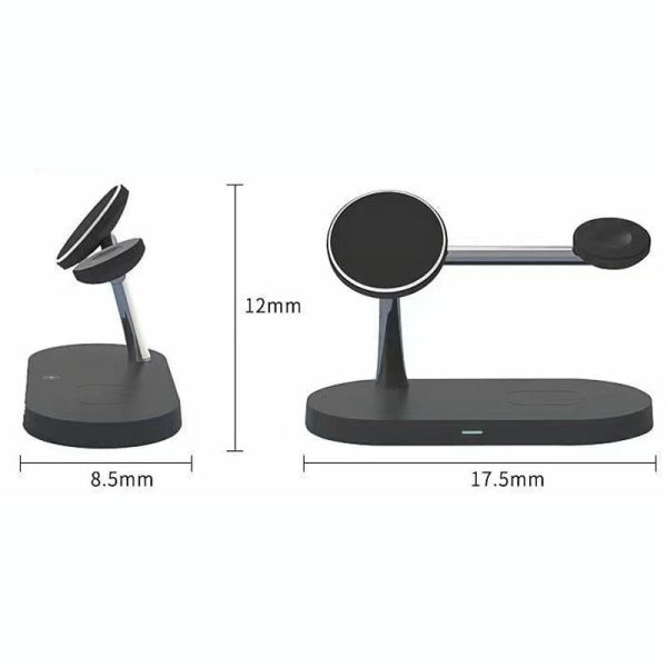 15W 5 In 1 Magnetic Wireless Charger For Iphone 12 & Apple Watch & Airpods - White - Image 11