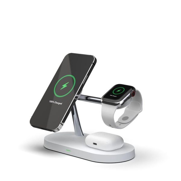 15W 5 In 1 Magnetic Wireless Charger For Iphone 12 & Apple Watch & Airpods - White - Image 13