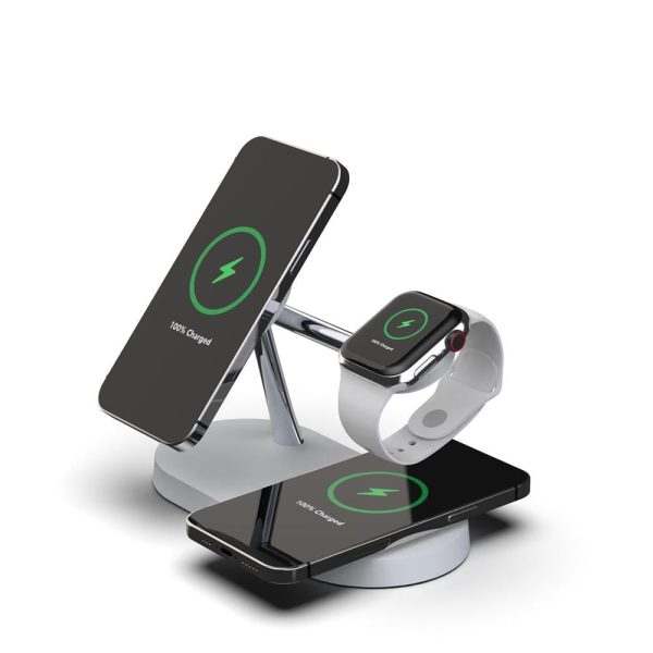 15W 5 In 1 Magnetic Wireless Charger For Iphone 12 & Apple Watch & Airpods - White - Image 14