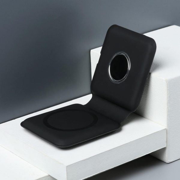Foldable Dual Wireless Charger For Phones Iwatch Airpods - White - Image 8