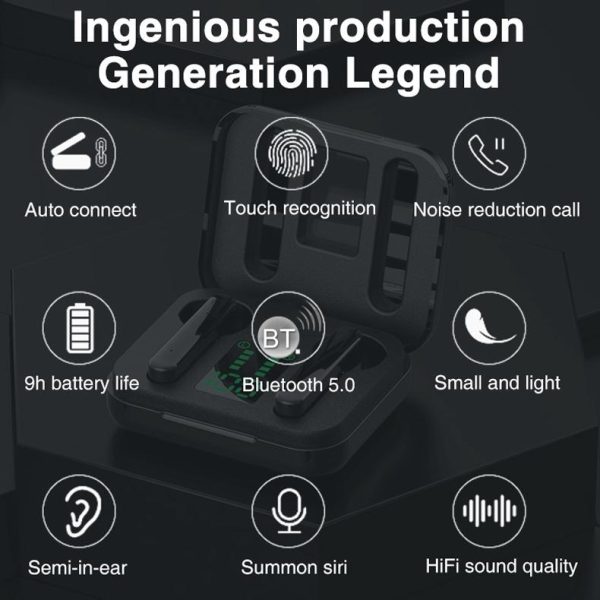 Wireless Bluetooth Earphones with Charging Box & Led Display - Image 6