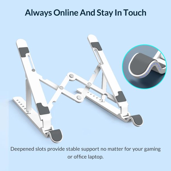 Portable Laptop Stand - Foldable - White - Image 4